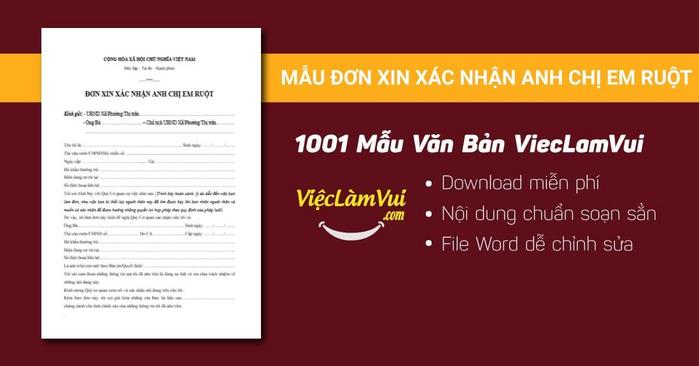 Mẫu đơn xin xác nhận anh chị em ruột