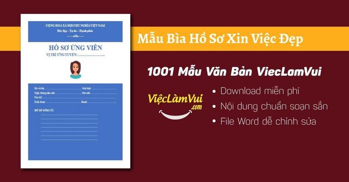 Mẫu bìa hồ sơ xin việc đẹp, ấn tượng