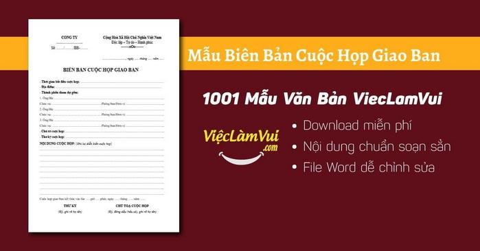 Mẫu biên bản cuộc họp giao ban công ty, cơ quan
