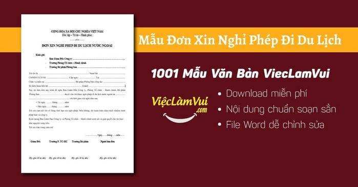 Mẫu đơn xin nghỉ phép đi du lịch dễ được chấp thuận nhất