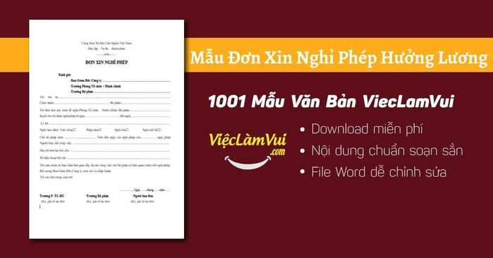Mẫu đơn xin nghỉ phép hưởng lương theo chế độ đúng quy định mới nhất