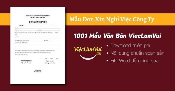 Mẫu đơn xin nghỉ việc công ty