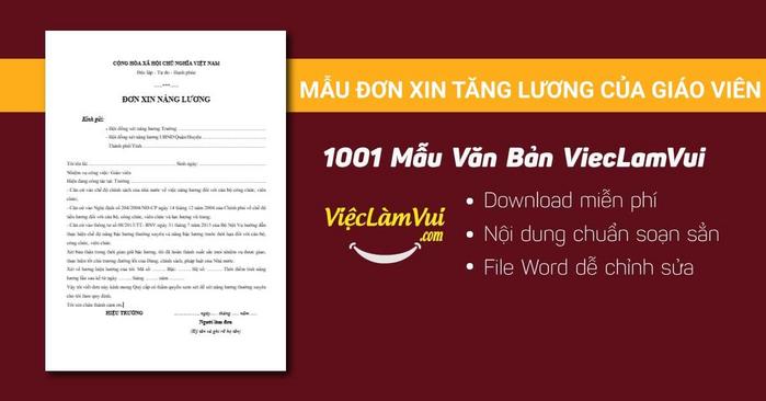 Mẫu đơn xin tăng lương của giáo viên